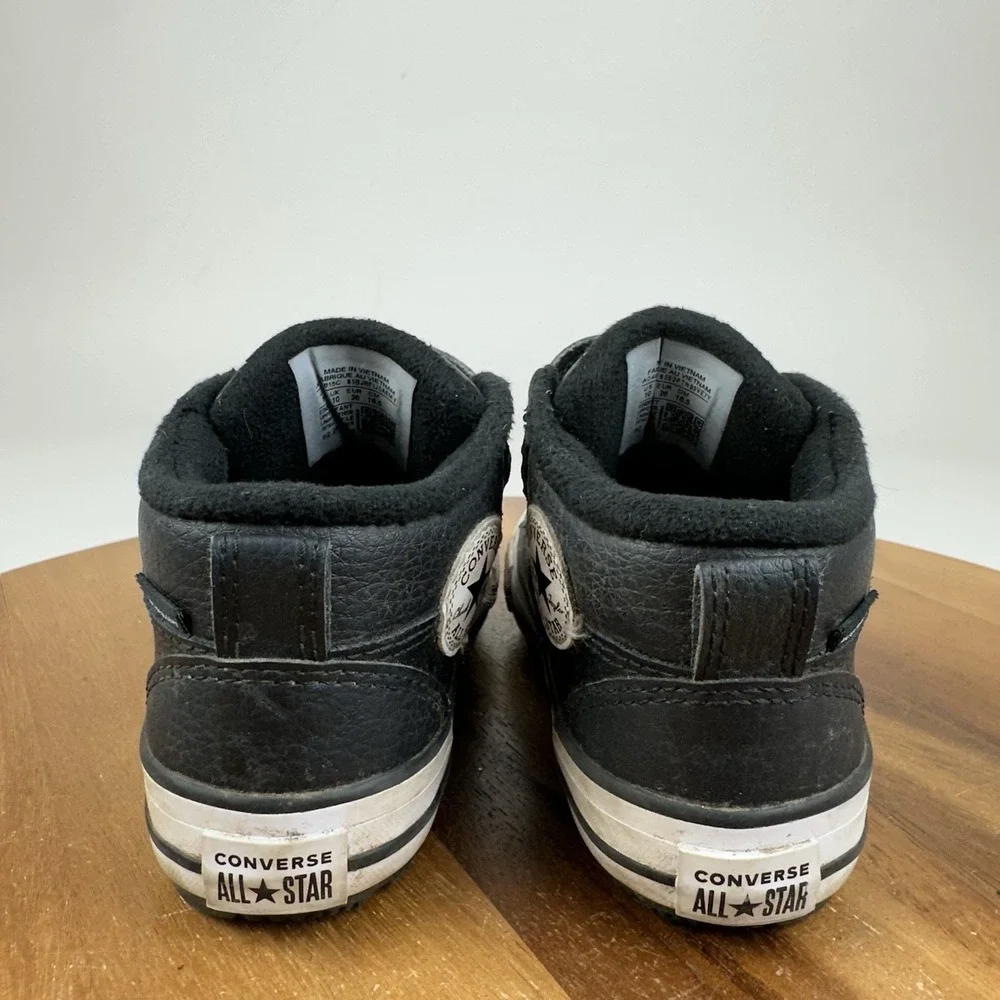 Little Kids Converse Chuck Taylor All Star Mid TD Black Leather Boots Size 10 C